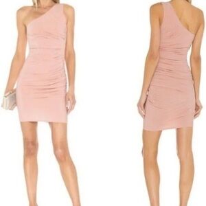 Micheal Costello Revolve One-Shoulder Pink Dress